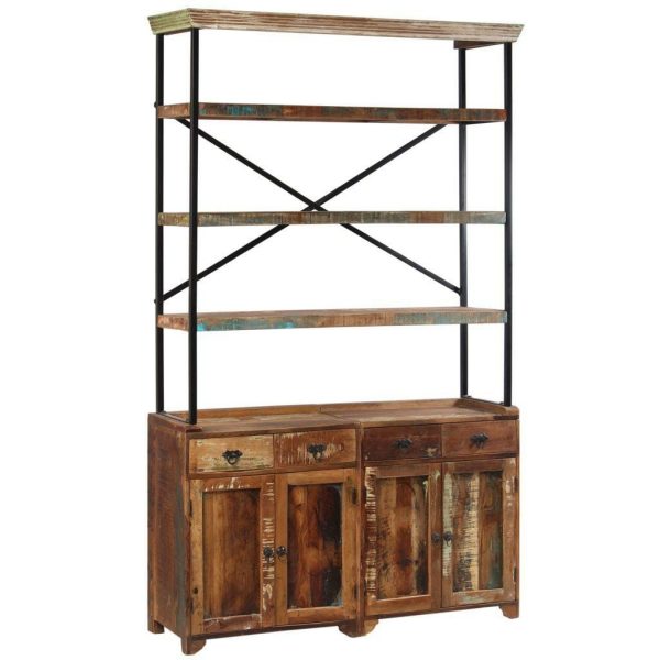 Sideboard with Shelves Solid Reclaimed Wood 120x35x200 cm