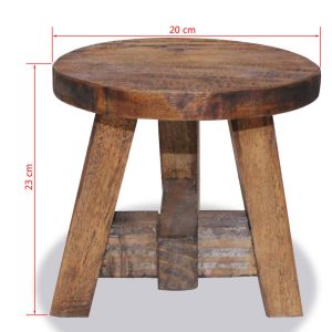 Stool Solid Reclaimed Wood 20X20X23 Cm