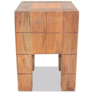 Stool Solid Reclaimed Wood 28x28x40 cm