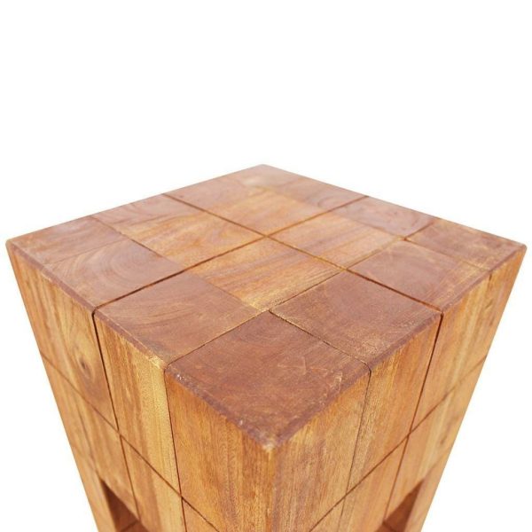 Stool Solid Reclaimed Wood 28x28x40 cm
