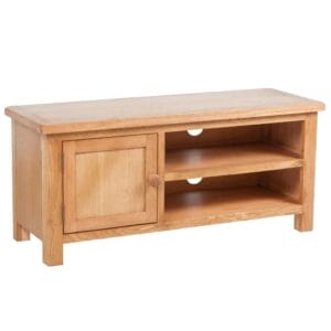 Small 1 Door Solid Oak Wood TV Unit 103cm
