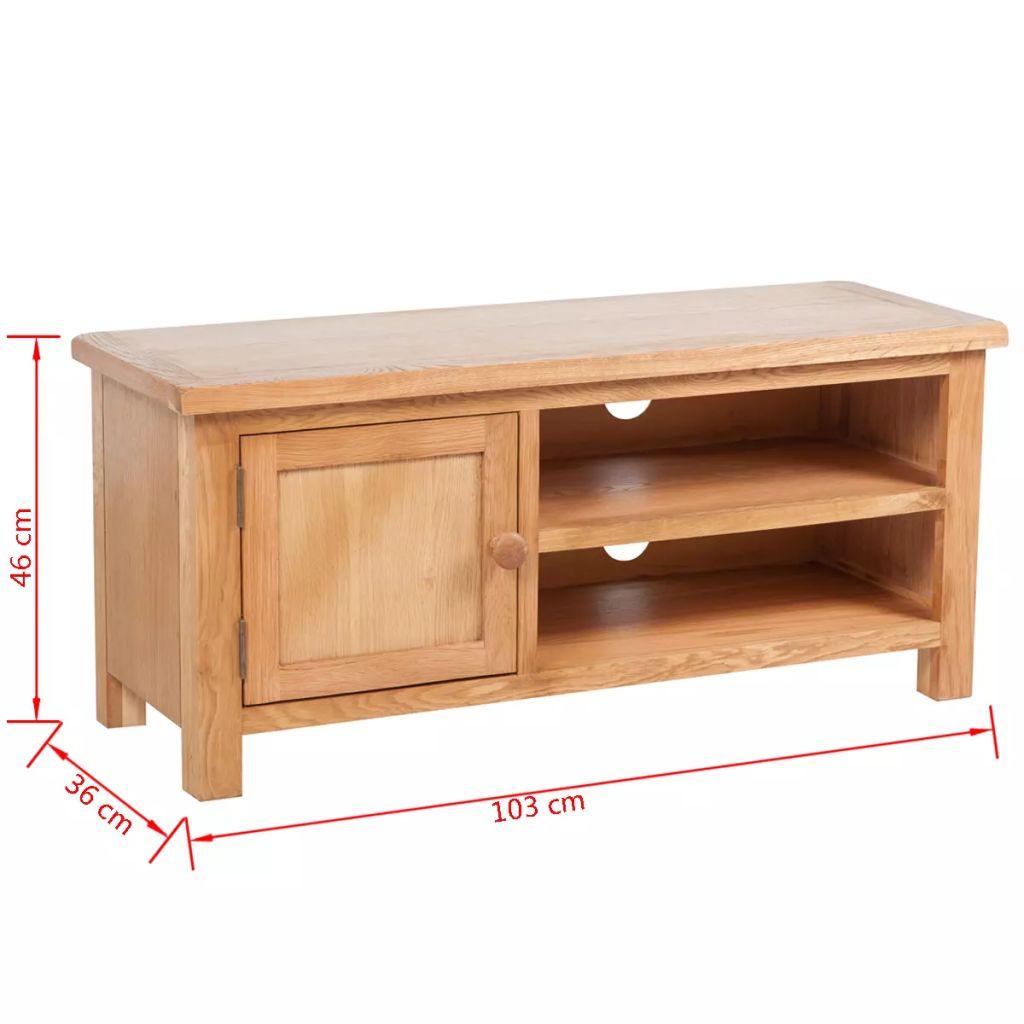 TV Cabinet 103x36x46 cm Solid Oak Wood