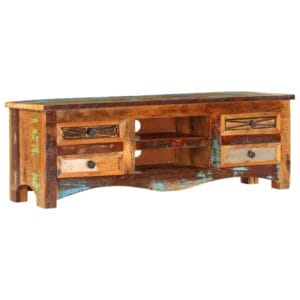 Vintage Wide TV Unit 120cm Solid Reclaimed Wood