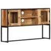 Tall Industrial TV Unit Solid Reclaimed Wood Iron Frame 120cm