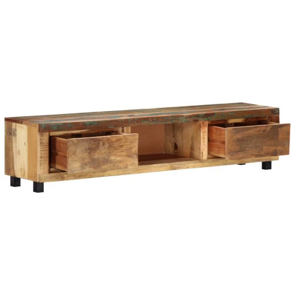 Low Wide Large TV Stand Unit 150cm Solid Reclaimed Wood