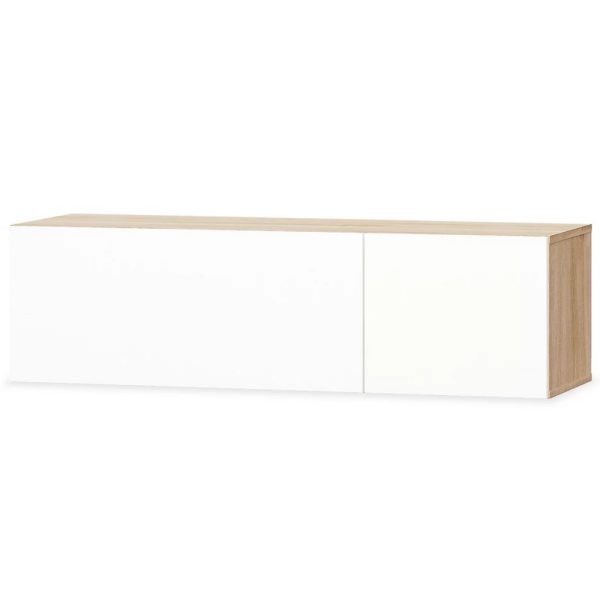 Tv Cabinet Chipboard 120X40X34 Cm High Gloss White And Oak