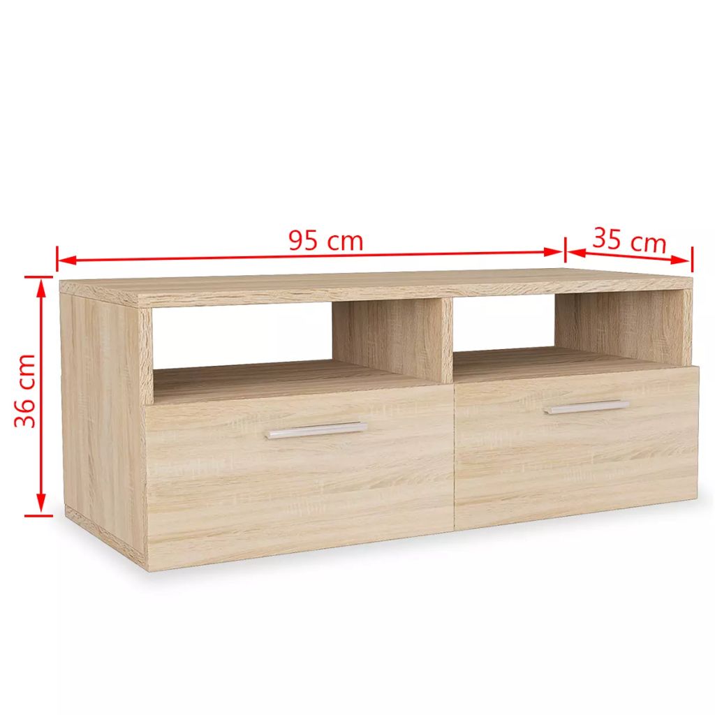 TV Cabinet Chipboard 95x35x36 cm Oak