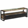 Industrial TV Unit Multi Colour Reclaimed Wood & Metal Frame 120cm