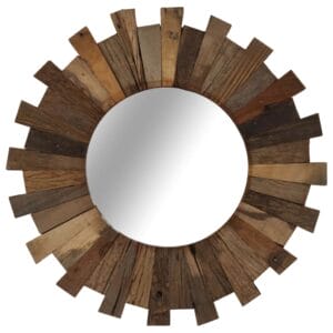 Wall Mirror Solid Reclaimed Sleeper Wood 50 cm
