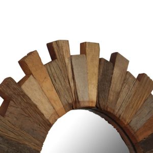 Wall Mirror Solid Reclaimed Sleeper Wood 50 cm