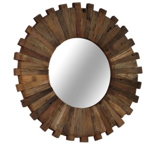 Wall Mirror Solid Reclaimed Sleeper Wood 50 cm