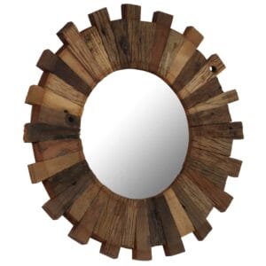 Wall Mirror Solid Reclaimed Sleeper Wood 70 cm