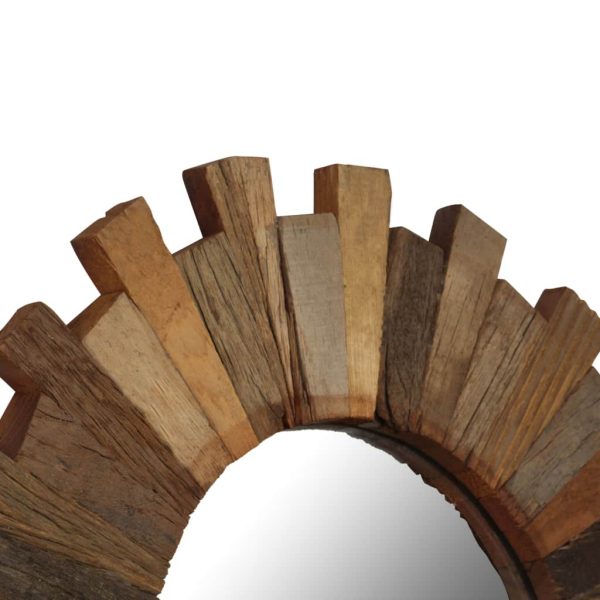 Wall Mirror Solid Reclaimed Sleeper Wood 70 cm