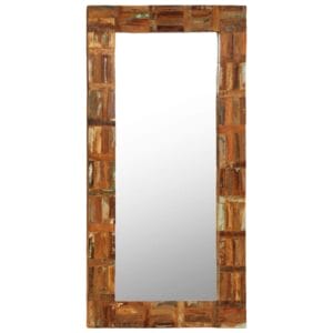 Wall Mirror Solid Reclaimed Wood 60x120 cm