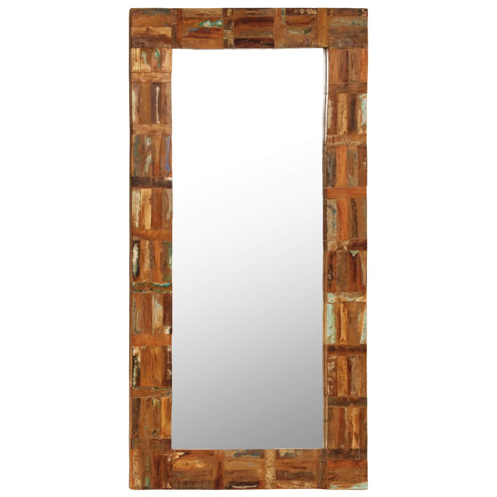 Wall Mirror Solid Reclaimed Wood 60x120 cm