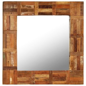 Wall Mirror Solid Reclaimed Wood 60x60 cm