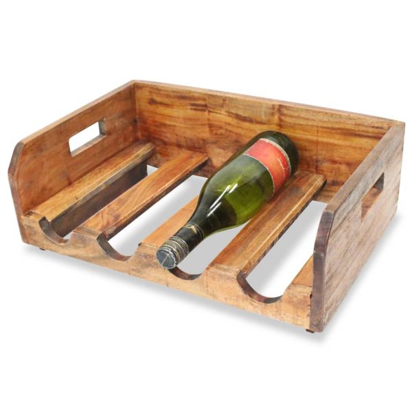 Stackable Wine Racks 4 pcs for 16 Bottles Solid Reclaimed Wood