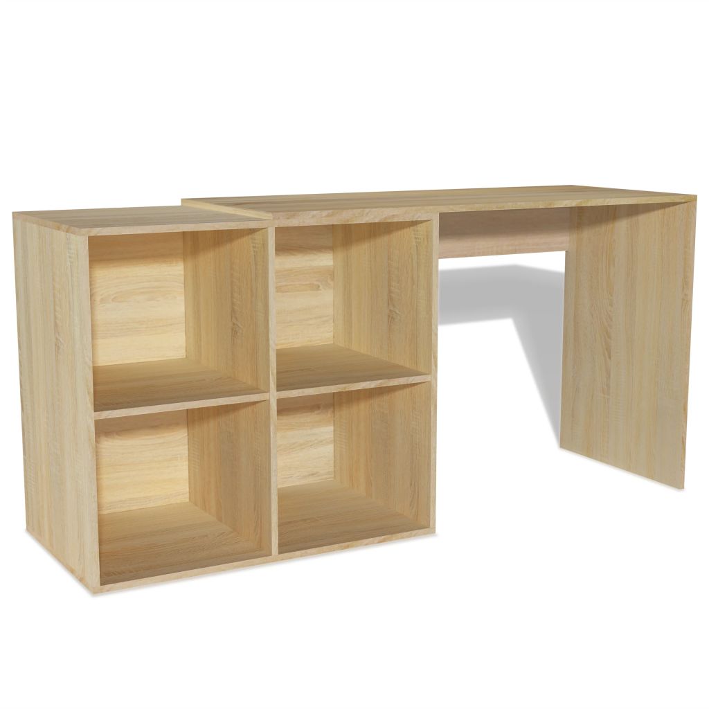 Writing Desk with Bookshelf 117x92x75.5 cm Oak