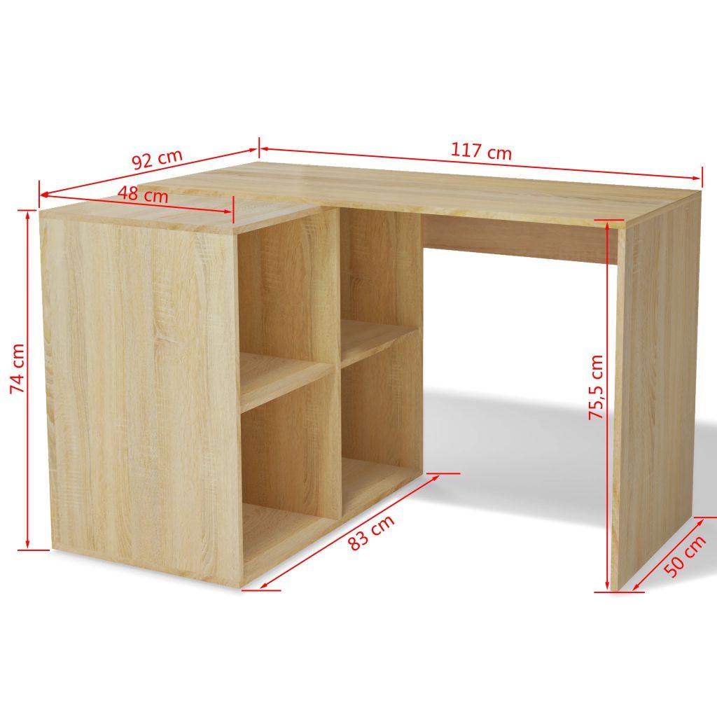 Writing Desk with Bookshelf 117x92x75.5 cm Oak