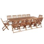 13 Piece Outdoor Dining Set Solid Acacia Wood 1
