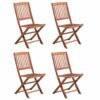 5 Piece Folding Outdoor Dining Set Solid Acacia Wood