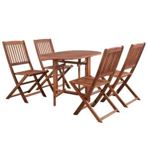 4 Seater Outdoor Garden Dining Set Solid Acacia Wood