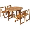 4 Seat Oval Folding Garden Dining Set Solid Acacia Wood
