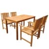 4 Seater Garden Dining Table Set Solid Acacia Wood