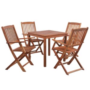 4 Seater Square Garden Dining Set Solid Acacia Wood