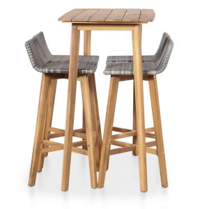 5 Piece Outdoor Dining Set Solid Acacia Wood