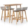 4 Seater Outdoor Tall Bar Dining Set Solid Acacia Wood