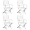 5 Piece Outdoor Dining Set Solid Acacia Wood White