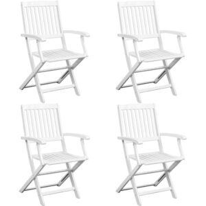5 Piece Outdoor Dining Set Solid Acacia Wood White