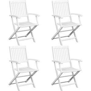 5 Piece Outdoor Dining Set Solid Acacia Wood White