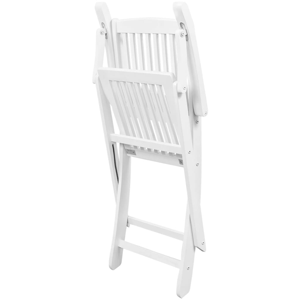 5 Piece Outdoor Dining Set Solid Acacia Wood White
