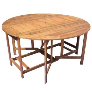 6 Seater 150cm Round Dining Set Solid Acacia Wood