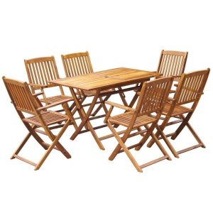 6 Seater Outdoor Garden Dining Set Solid Acacia Wood