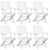7 Piece Folding Outdoor Dining Set Solid Acacia Wood White
