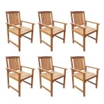 7 Piece Outdoor Dining Set Solid Acacia Wood 4