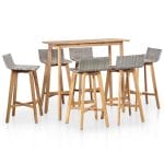 7 Piece Outdoor Dining Set Solid Acacia Wood 1