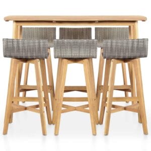 7 Piece Outdoor Dining Set Solid Acacia Wood