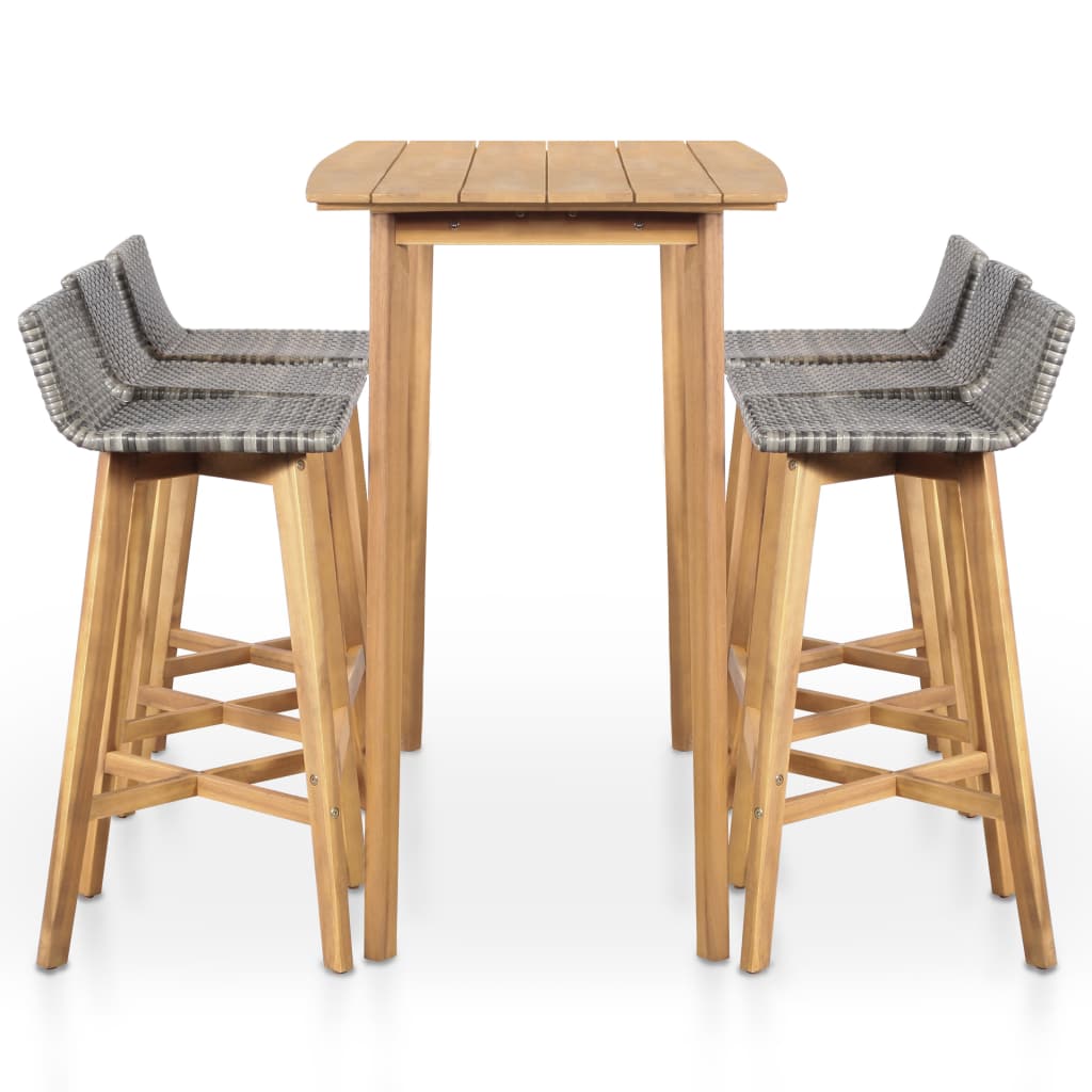 7 Piece Outdoor Dining Set Solid Acacia Wood
