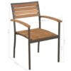 7 Piece Outdoor Dining Set Solid Acacia Wood and Steel
