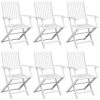 7 Piece Outdoor Dining Set Solid Acacia Wood White