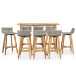 9 Piece Outdoor Dining Set Solid Acacia Wood 2