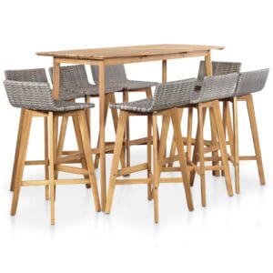 9 Piece Outdoor Dining Set Solid Acacia Wood
