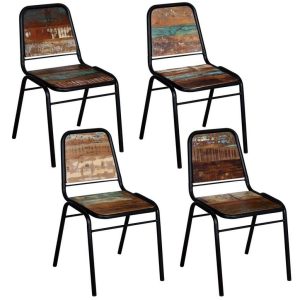 Dining Chairs 4 pcs Solid Reclaimed Wood 44x59x89 cm