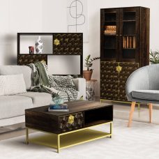 Three Piece Living Room Furniture Set Solid Acacia Wood