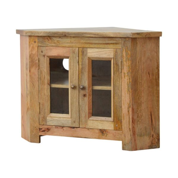 Artisan Granary Royale 2 Door Corner TV Cabinet Solid Mango Wood