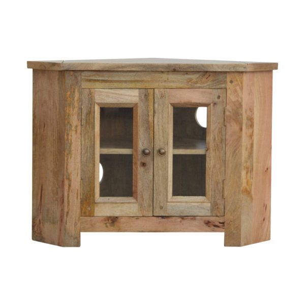Artisan Granary Royale 2 Door Corner TV Cabinet Solid Mango Wood